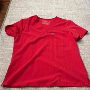 FIGS Vivid Red Scrub Top